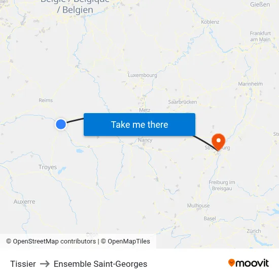 Tissier to Ensemble Saint-Georges map