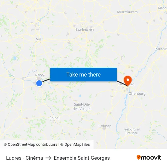 Ludres - Cinéma to Ensemble Saint-Georges map