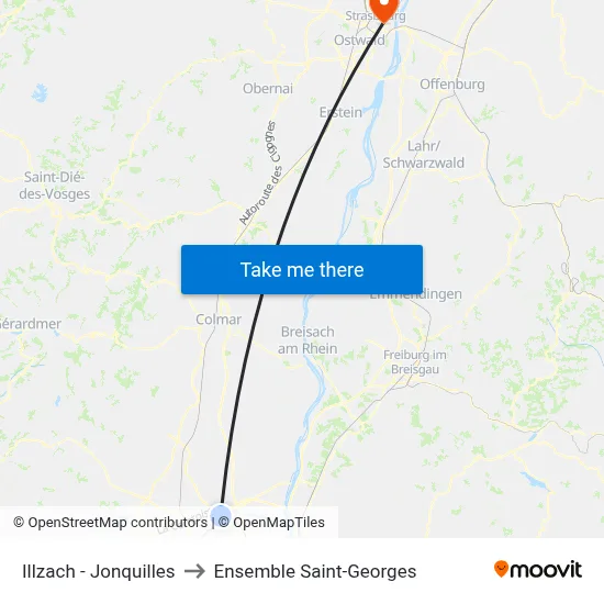 Illzach - Jonquilles to Ensemble Saint-Georges map