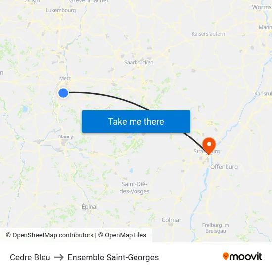 Cedre Bleu to Ensemble Saint-Georges map