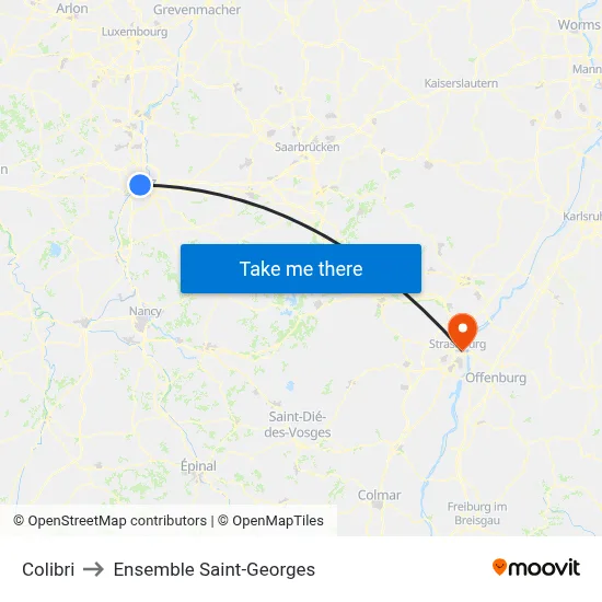 Colibri to Ensemble Saint-Georges map