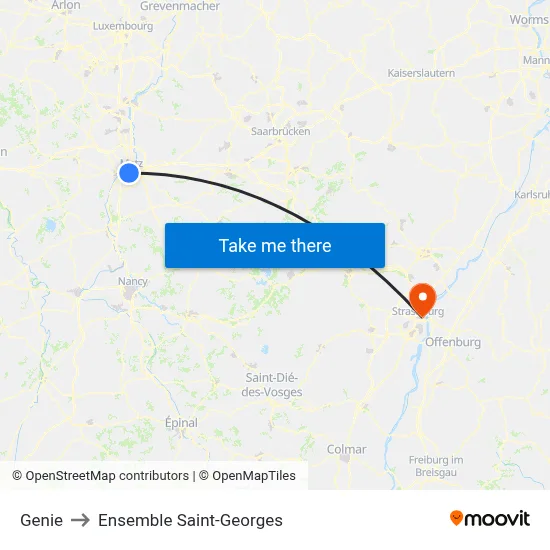 Genie to Ensemble Saint-Georges map
