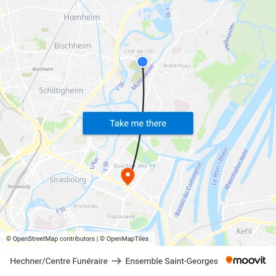 Hechner/Centre Funéraire to Ensemble Saint-Georges map