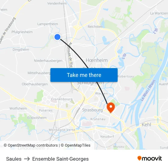 Saules to Ensemble Saint-Georges map