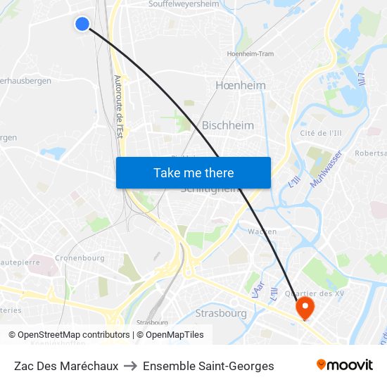 Zac Des Maréchaux to Ensemble Saint-Georges map
