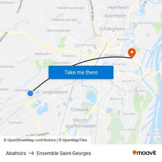 Abattoirs to Ensemble Saint-Georges map