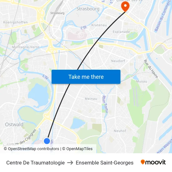 Centre De Traumatologie to Ensemble Saint-Georges map