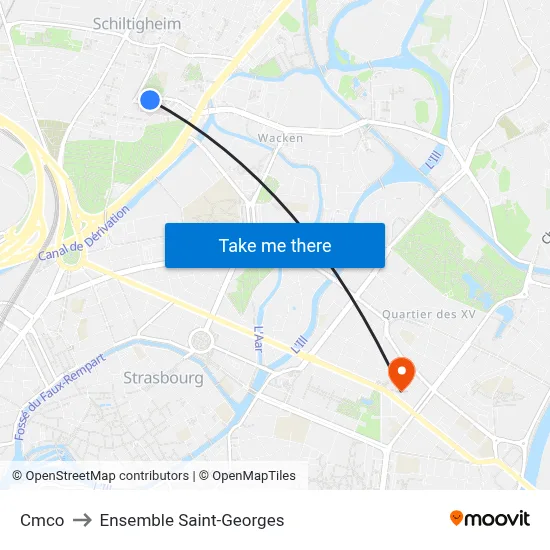 Cmco to Ensemble Saint-Georges map