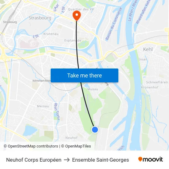 Neuhof Corps Européen to Ensemble Saint-Georges map