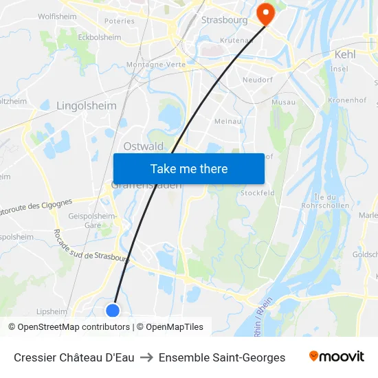 Cressier Château D'Eau to Ensemble Saint-Georges map