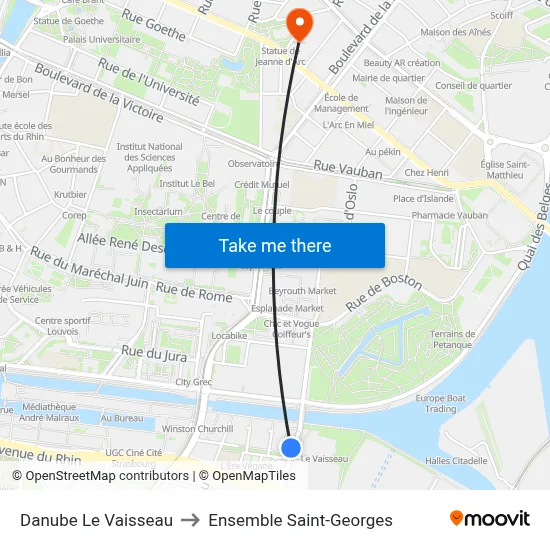 Danube Le Vaisseau to Ensemble Saint-Georges map