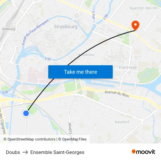 Doubs to Ensemble Saint-Georges map