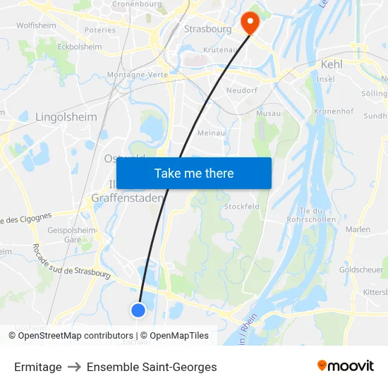 Ermitage to Ensemble Saint-Georges map