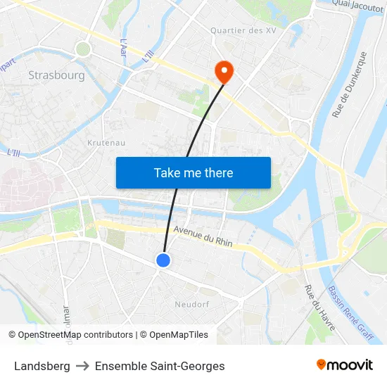 Landsberg to Ensemble Saint-Georges map