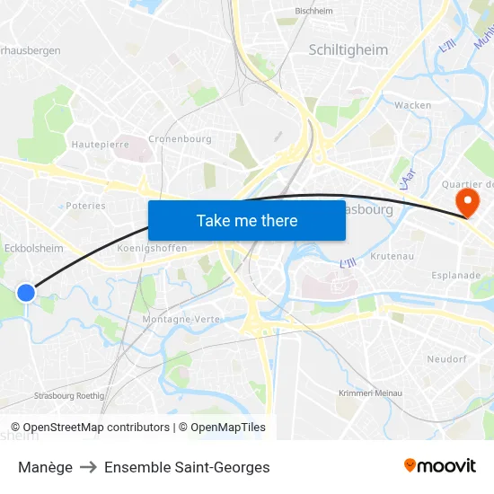 Manège to Ensemble Saint-Georges map