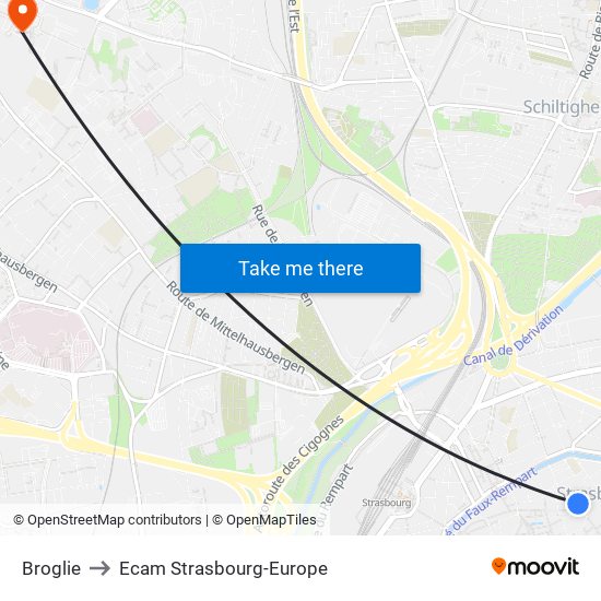 Broglie to Ecam Strasbourg-Europe map