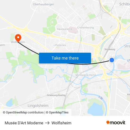 Musée D'Art Moderne to Wolfisheim map