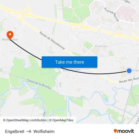 Engelbreit to Wolfisheim map