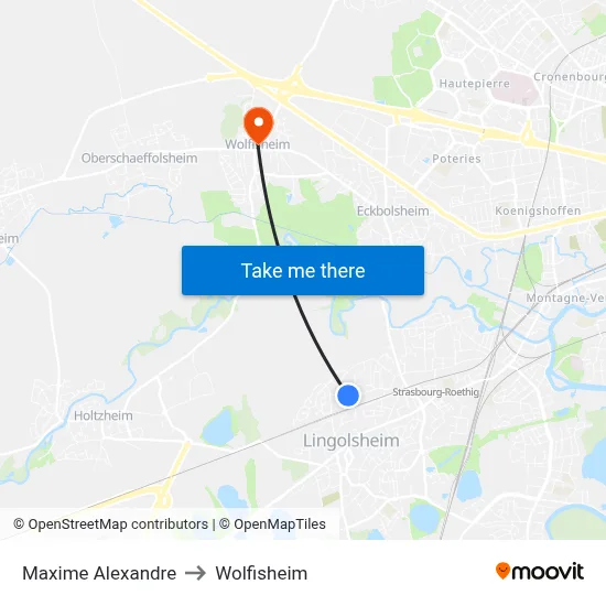 Maxime Alexandre to Wolfisheim map