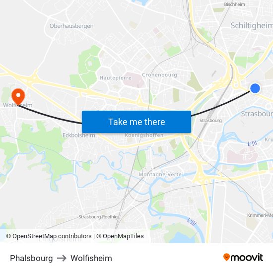 Phalsbourg to Wolfisheim map