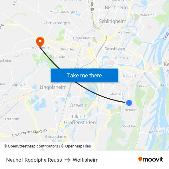 Neuhof Rodolphe Reuss to Wolfisheim map