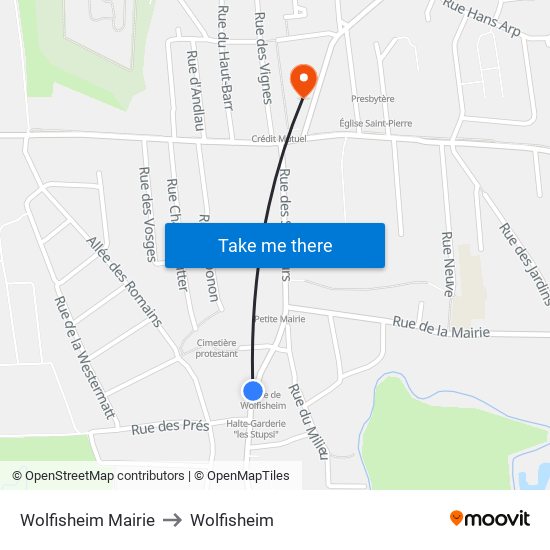 Wolfisheim Mairie to Wolfisheim map