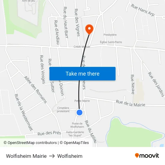 Wolfisheim Mairie to Wolfisheim map