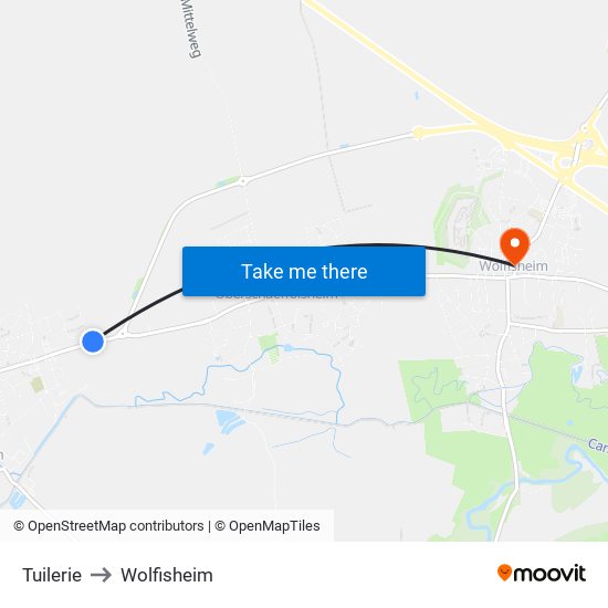 Tuilerie to Wolfisheim map
