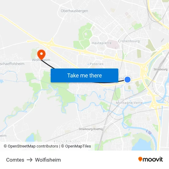 Comtes to Wolfisheim map