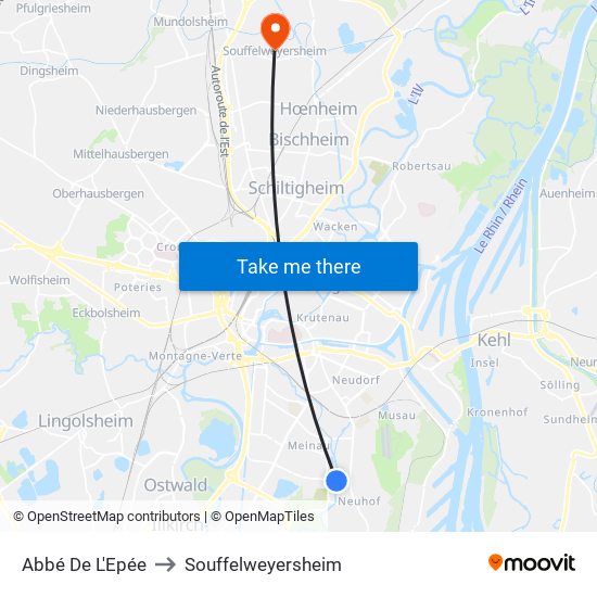 Abbé De L'Epée to Souffelweyersheim map