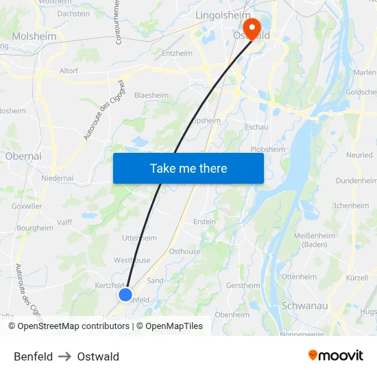 Benfeld to Ostwald map