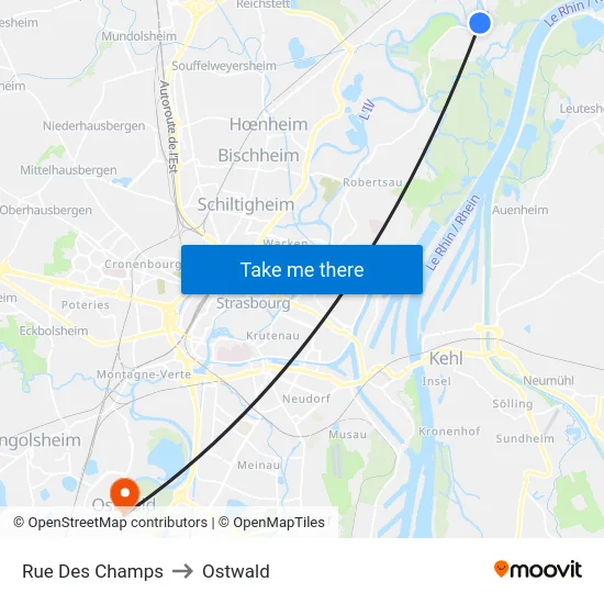 Rue Des Champs to Ostwald map