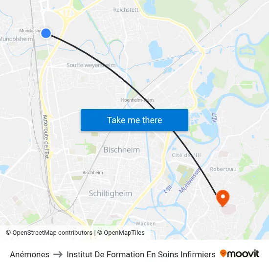 Anémones to Institut De Formation En Soins Infirmiers map