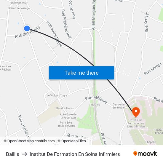 Baillis to Institut De Formation En Soins Infirmiers map