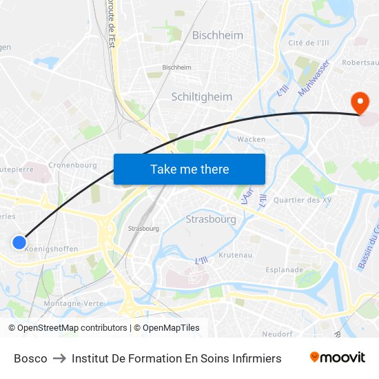 Bosco to Institut De Formation En Soins Infirmiers map
