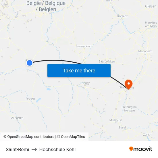 Saint-Remi to Hochschule Kehl map