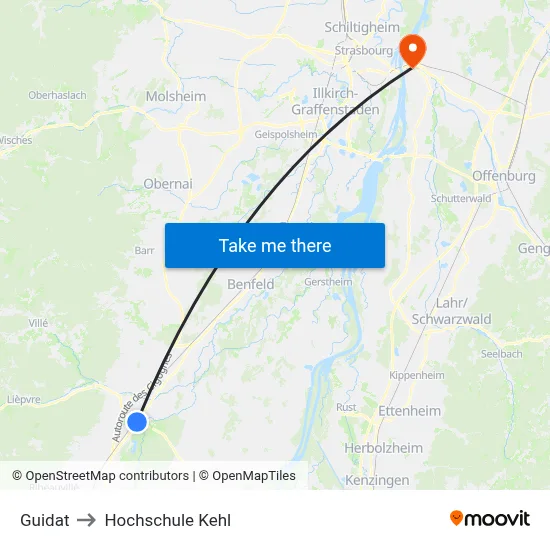 Guidat to Hochschule Kehl map