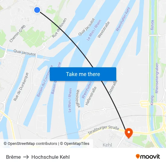 Brême to Hochschule Kehl map