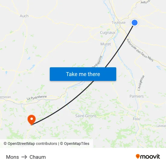 Mons to Chaum map