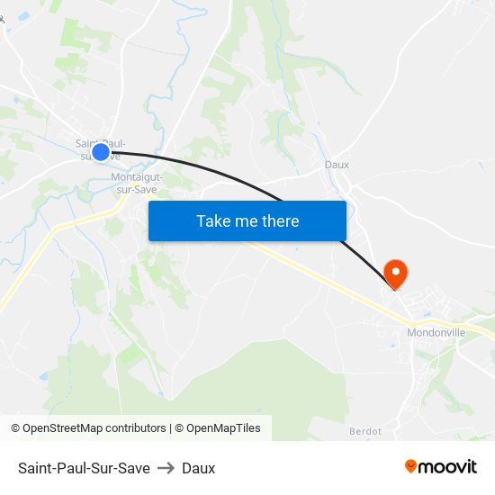 Saint-Paul-Sur-Save to Daux map