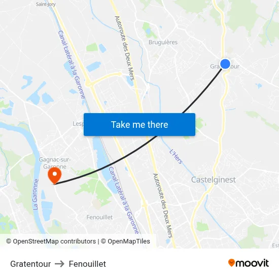 Gratentour to Fenouillet map