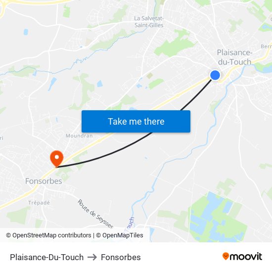 Plaisance-Du-Touch to Fonsorbes map