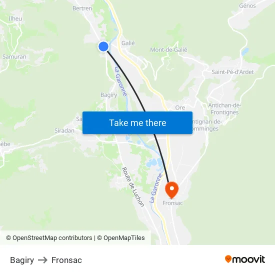 Bagiry to Fronsac map