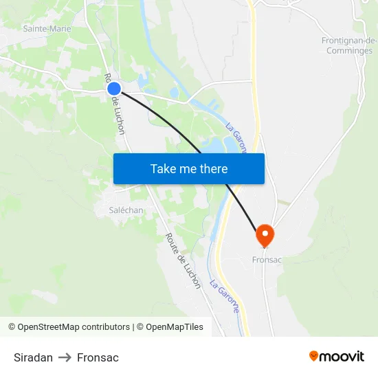 Siradan to Fronsac map