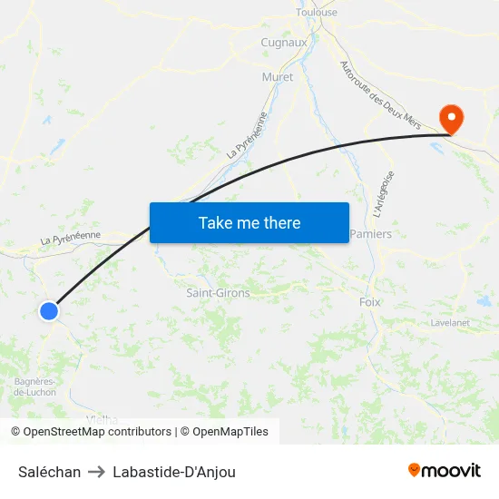 Saléchan to Labastide-D'Anjou map