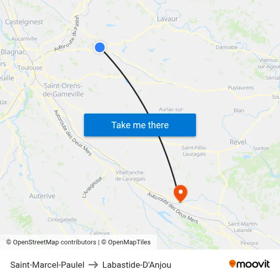 Saint-Marcel-Paulel to Labastide-D'Anjou map