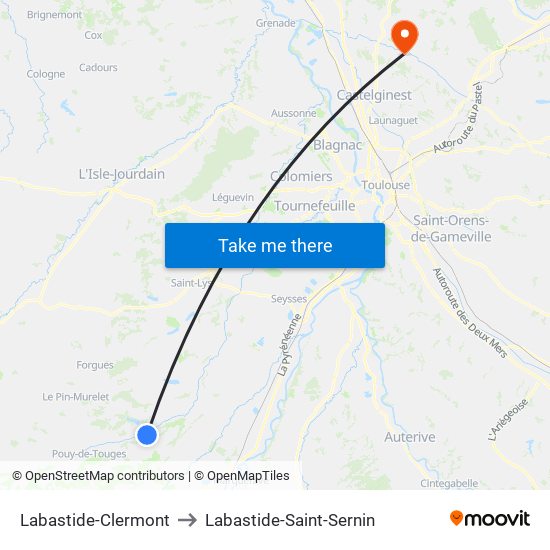 Labastide-Clermont to Labastide-Saint-Sernin map