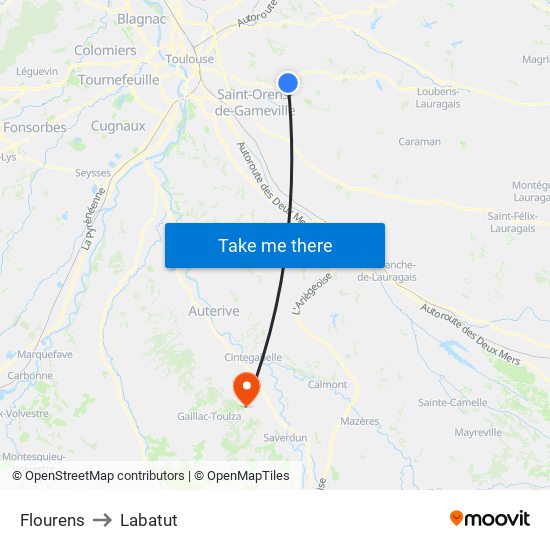 Flourens to Labatut map