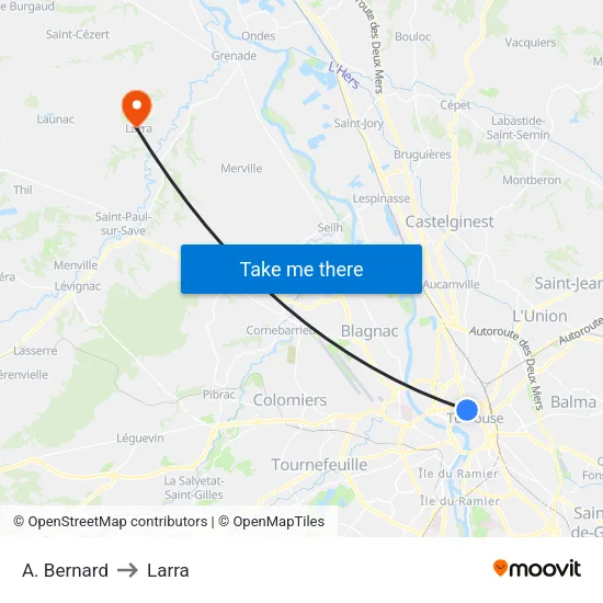A. Bernard to Larra map