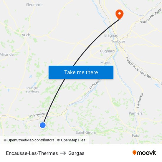 Encausse-Les-Thermes to Gargas map